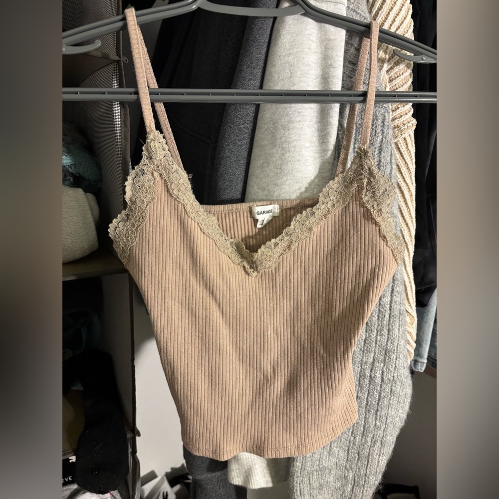 Garage Women's Beige Lace Trim Camisole